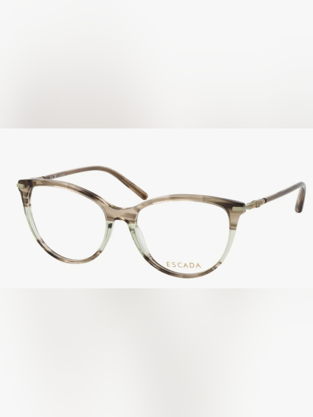 New Escada VESE35 06U8 Eyeglasses STRIPED SHINY GREEN Cateye Frame 54-16-140